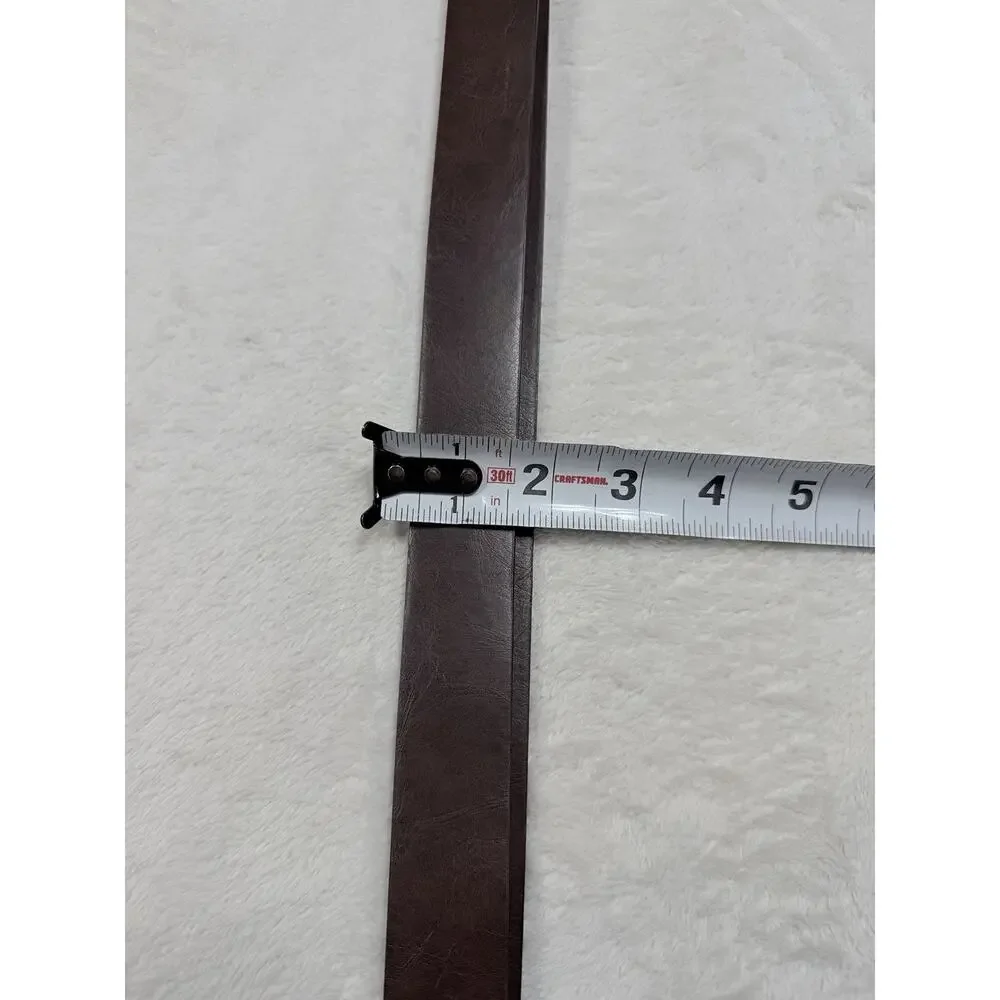 Chicos Turquoise Leather Belt Brown Silver O Ring Buckle Western Southwestern ML